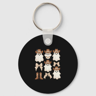 Cute Halloween Cowboy Ghost Key Ring