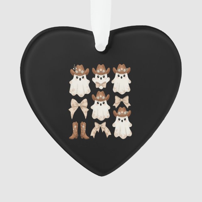 Cute Halloween Cowboy Ghost Ornament (Front)