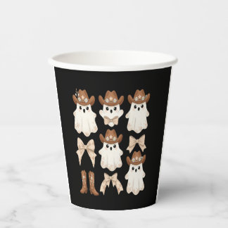 Cute Halloween Cowboy Ghost Paper Cups