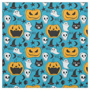 Cute Halloween Creatures Illustration Fabric
