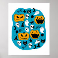 Cute Halloween Creatures Illustration