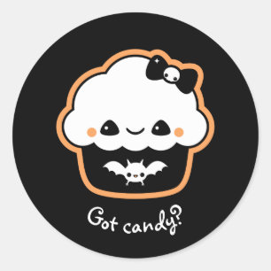 Cute Halloween Cupcake Classic Round Sticker