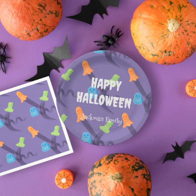 Cute Halloween customisable Paper Plate (Cute Halloween customizable Paper Plates
)