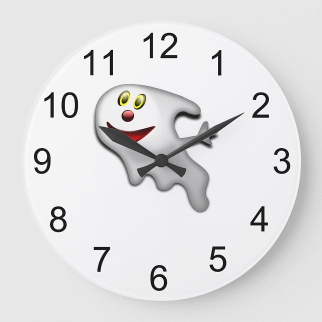 Cute Halloween Cute Ghost Wall Clock (Front)