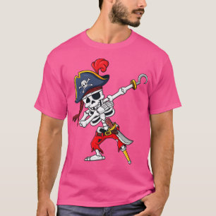 Cute Halloween Dabbing Pirate Skeleton Funny T-Shirt