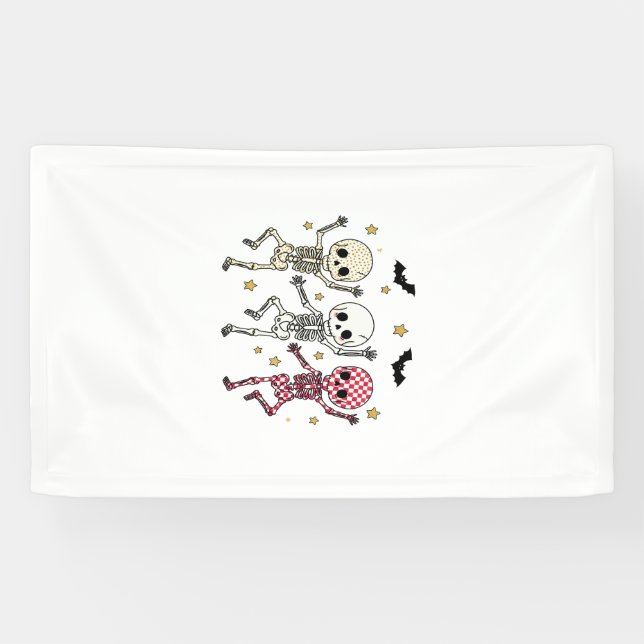 Cute Halloween Dancing Skeletons Banner (Horizontal)