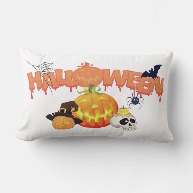Cute Halloween Decorations Lumbar Cushion (Front)