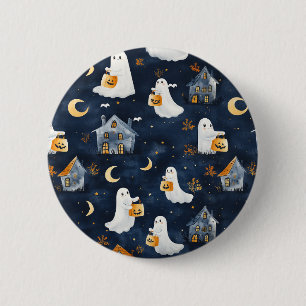 Cute Halloween design with ghosts and pumpkins 6 Cm Round Badge