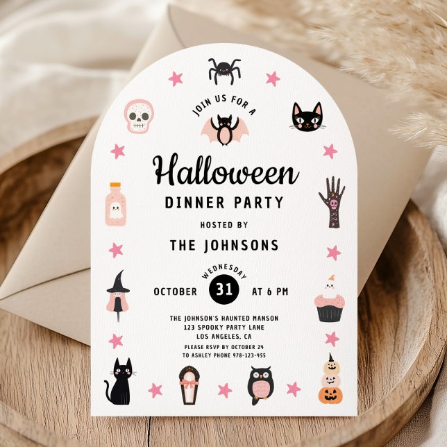 Cute Halloween Dinner Party Invitation (Cute Halloween Dinner Party Invitation)