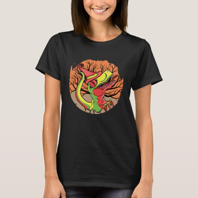 Cute Halloween Dino Rex T-Shirt (Front)