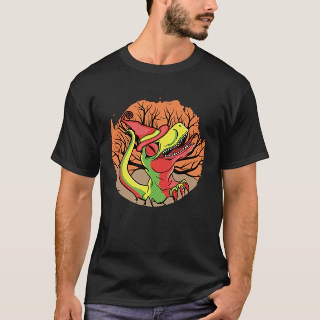 Cute Halloween Dino Rex T-Shirt (Front)