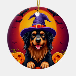 Cute halloween dog ceramic tree decoration