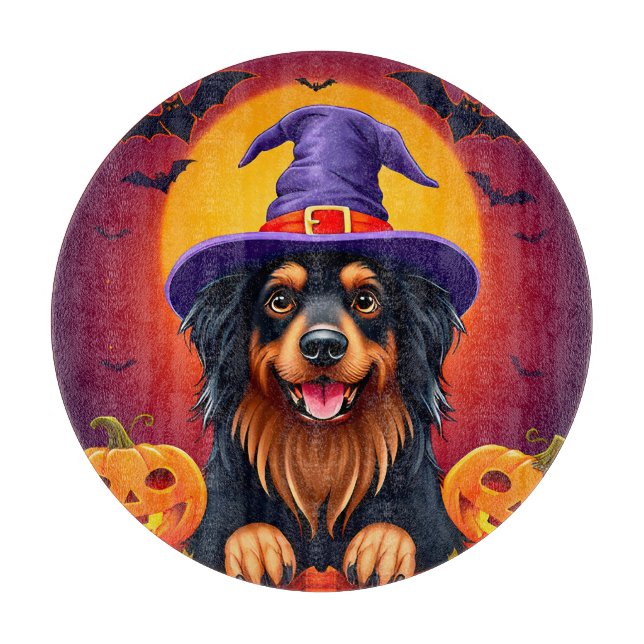 Cute halloween dog cutting board (Front)