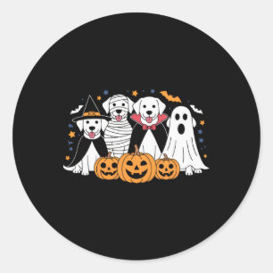 Cute Halloween Dogs Costumes For Pet Lovers And Fe Classic Round Sticker