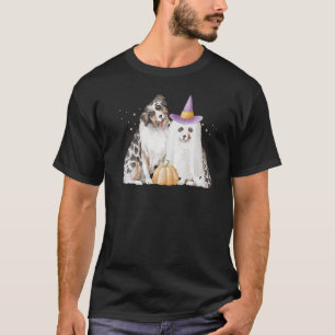 Cute Halloween Dogs Ghost Fall Women's   T-Shirt
