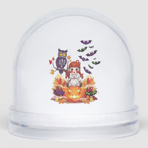 Cute Halloween Doll Owl Snowglobe