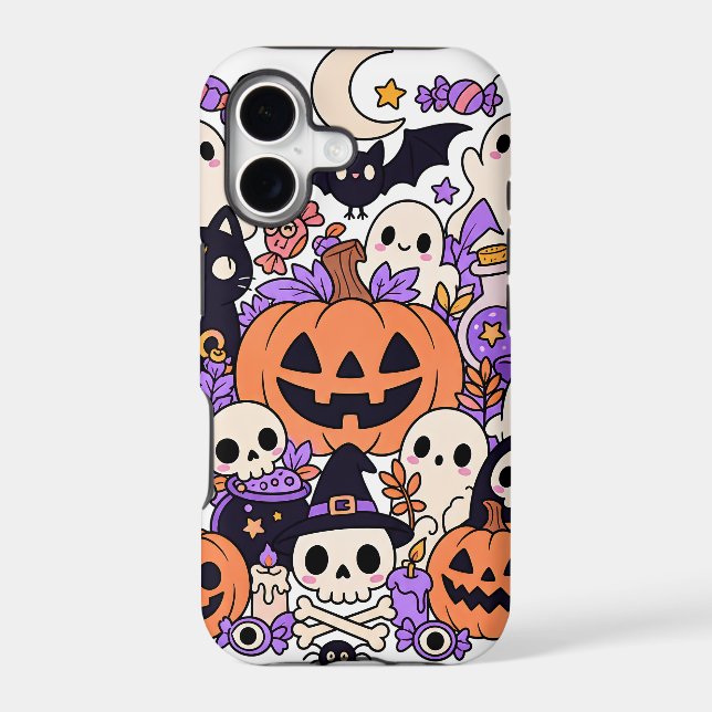 Cute Halloween Doodle Collage (Back)