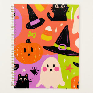 Cute Halloween Doodle - Ghost Pumpkin Cat Planner