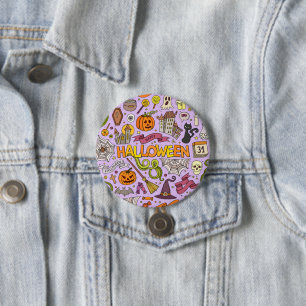Cute Halloween Doodle Pattern 7.5 Cm Round Badge