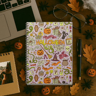 Cute Halloween Doodle Pattern Notebook