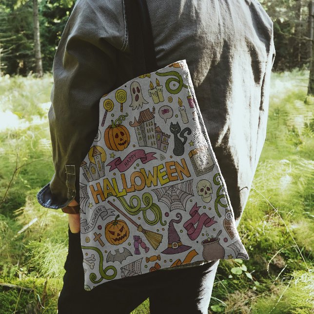 Cute Halloween Doodle Pattern Tote Bag (Creator Uploaded)