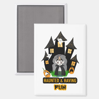 Cute Halloween Dracula Castle Magnet