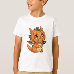 Cute Halloween Dragon Kid Pumpkin T-Shirt