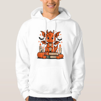 Cute Halloween Dragon with Books Hoodie