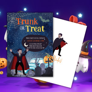 Cute Halloween Event Trunk Or Treat For Kids Invitation