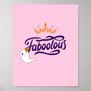Cute Halloween, Faboolous, Cute Ghost, Preppy Poster