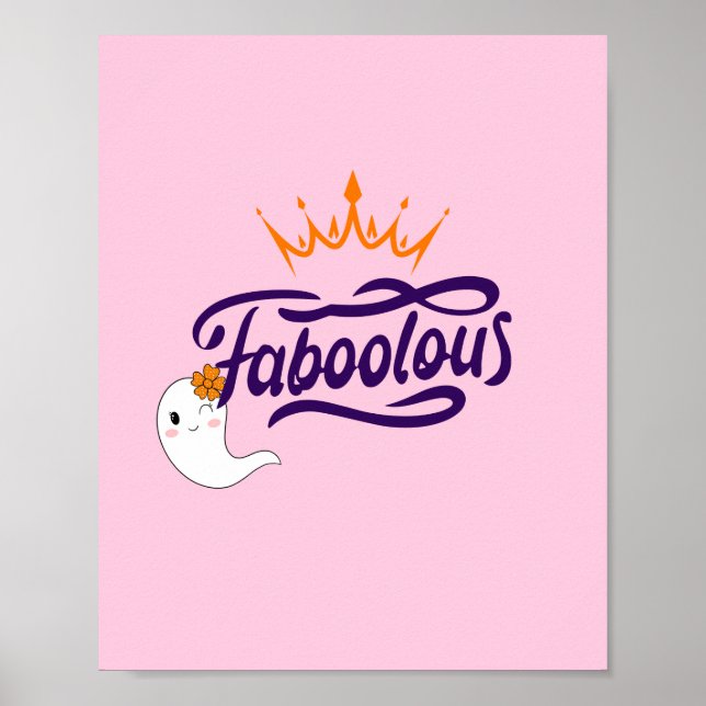 Cute Halloween, Faboolous, Cute Ghost, Preppy  Poster (Front)