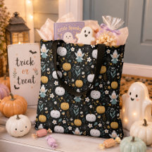 Cute Halloween Fairy and Pastel Pumpkins