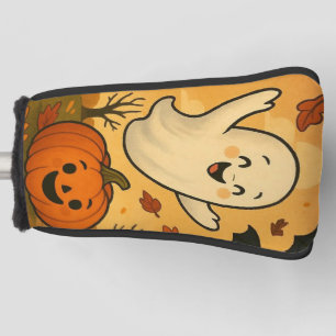 Cute Halloween/fall ghost pumpkin cartoon Golf Head Cover