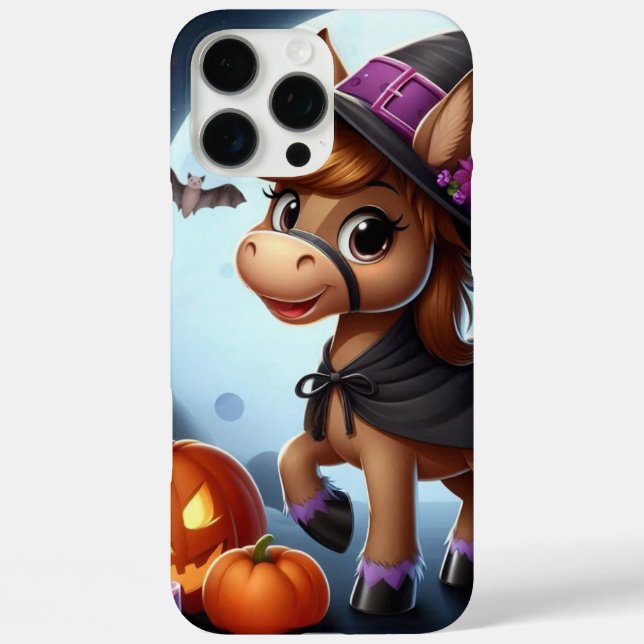Cute Halloween/Fall horse, bat & pumpkins Case-Mate iPhone Case (Back)