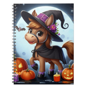 Cute Halloween/Fall horse, bat & pumpkins Notebook