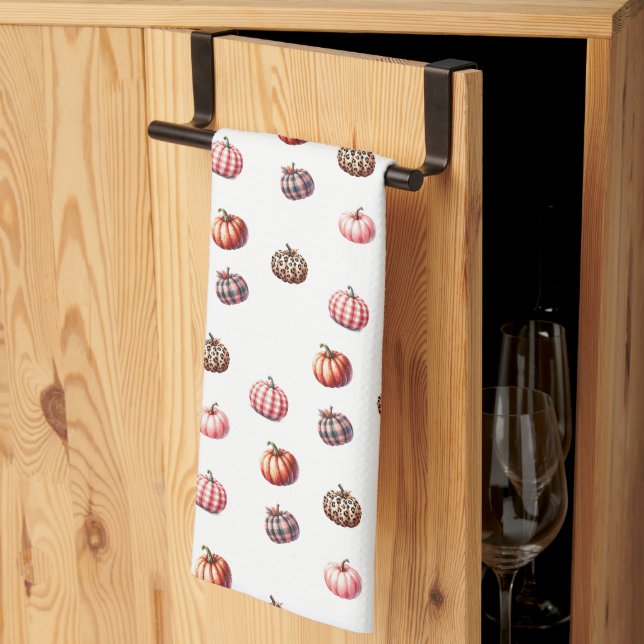 cute Halloween/Fall pumpkin pattern Tea Towel (Thirds Fold)