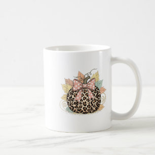 Cute Halloween Fall Pumpkin Shirt Women Leopard Pu Coffee Mug