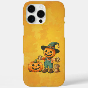 Cute Halloween/Fall scarecrow and pumpkin iPhone 16 Pro Max Case