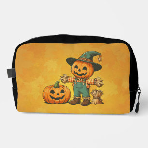Cute Halloween/Fall scarecrow and pumpkin Dopp Kit