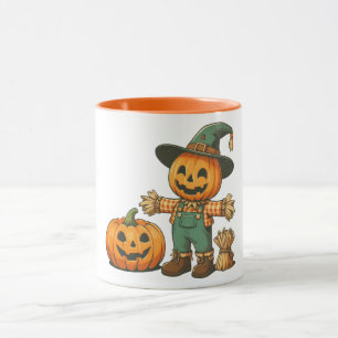 Cute Halloween/Fall scarecrow and pumpkin Mug