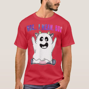 Cute Halloween Farmer Ghost Cow Moo I Mean Boo Pum T-Shirt