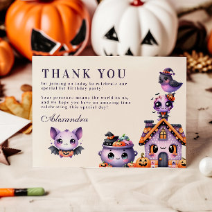 Cute Halloween First Birthday  Thank You Card