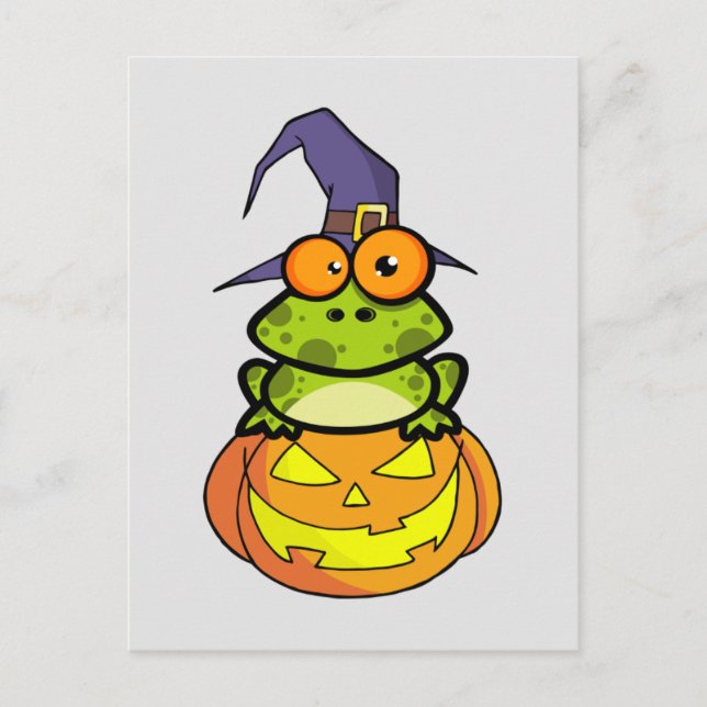 Cute Halloween Frog Postcard (Front)