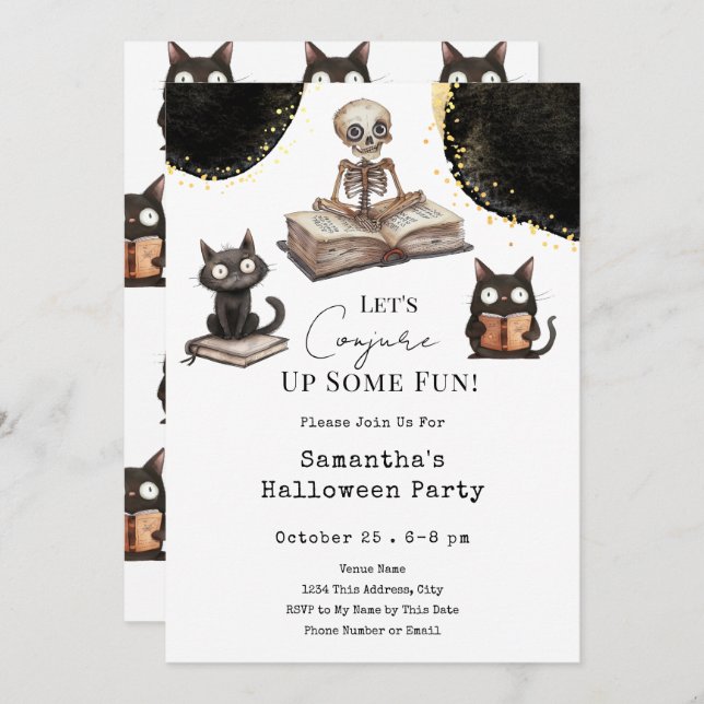 Cute Halloween Fun Party Invitation (Front/Back)