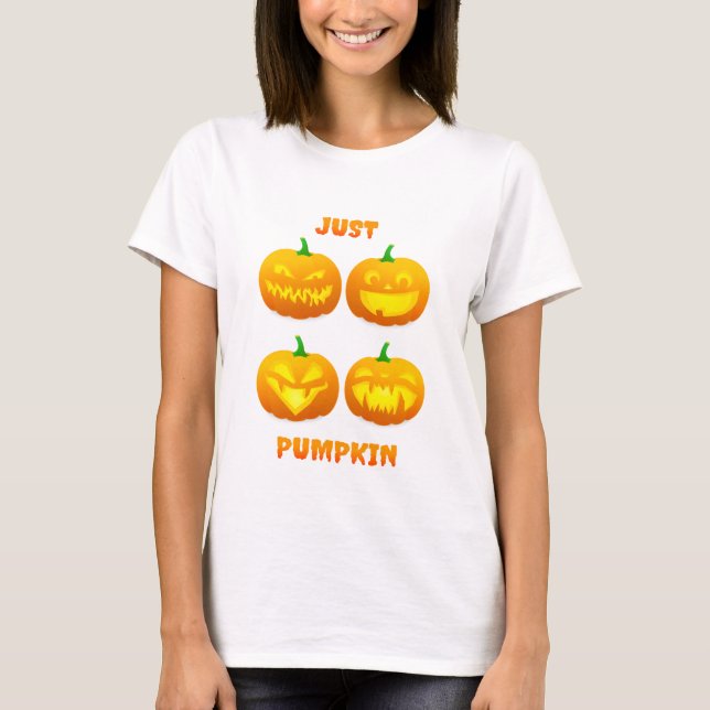 Cute Halloween Funny Jack O Lantern Pumpkin T-Shirt (Front)
