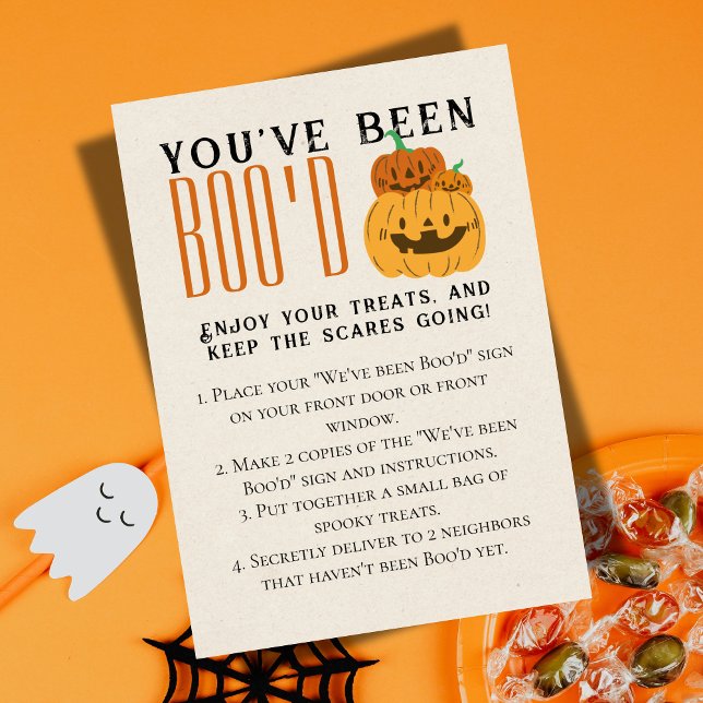 Cute Halloween Games Boo Neighbour Game Card (Bring the Halloween spirit to the neighborhood with this "We've been Boo'd" game sign.)