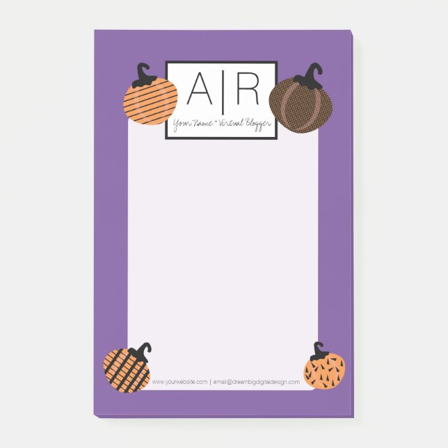 Cute Halloween Geometric Pumpkin Confetti Post-it Notes (Front)