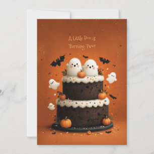 Cute Halloween Ghost A Little Boo  Invitation
