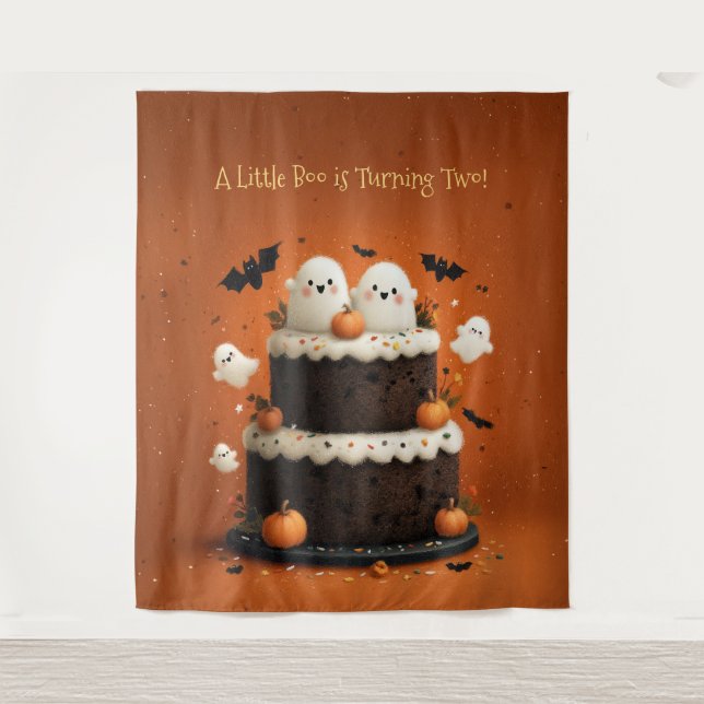 Cute Halloween Ghost A Little Boo  Tapestry (Front)