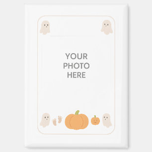 Cute Halloween Ghost Baby Photo Frame Template Magnet